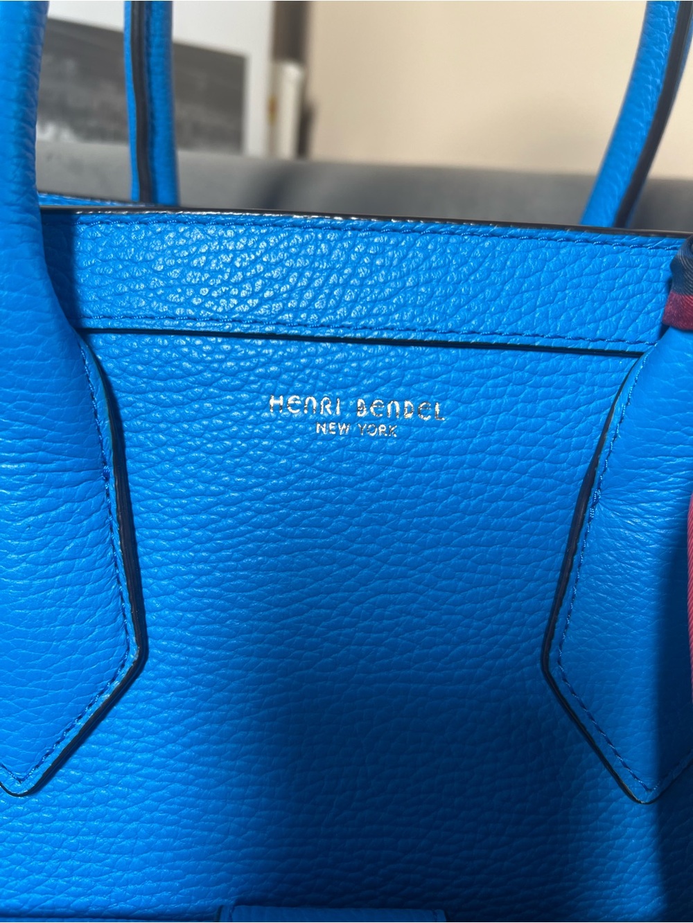 henri bendel Vivid Blue Pebbled Leather Satchel